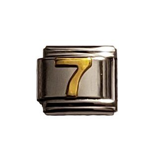 Italian Charm Bracelet Alphabet Letter Link - NUMBER "7"